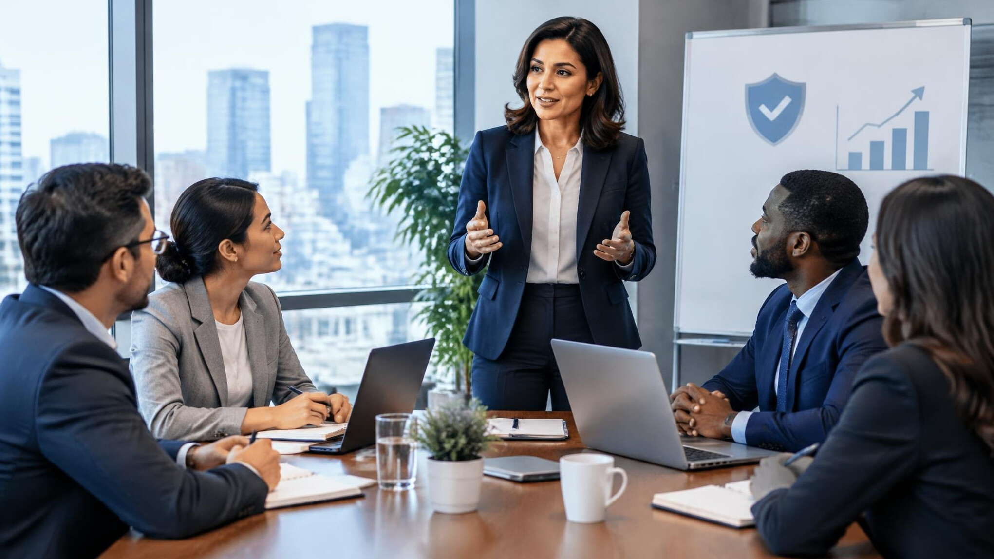 insurance executive leading team