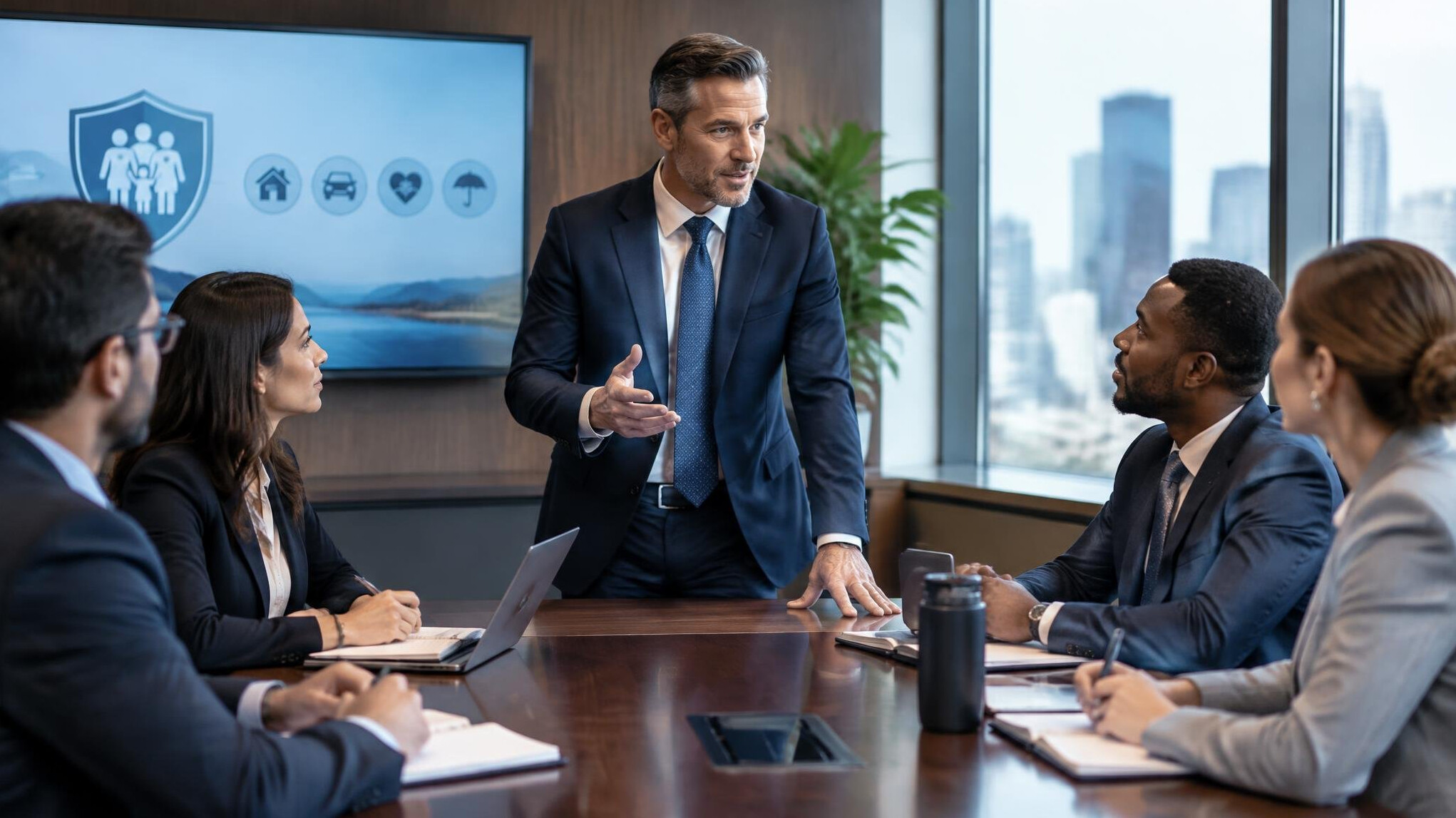 insurance executive leading team