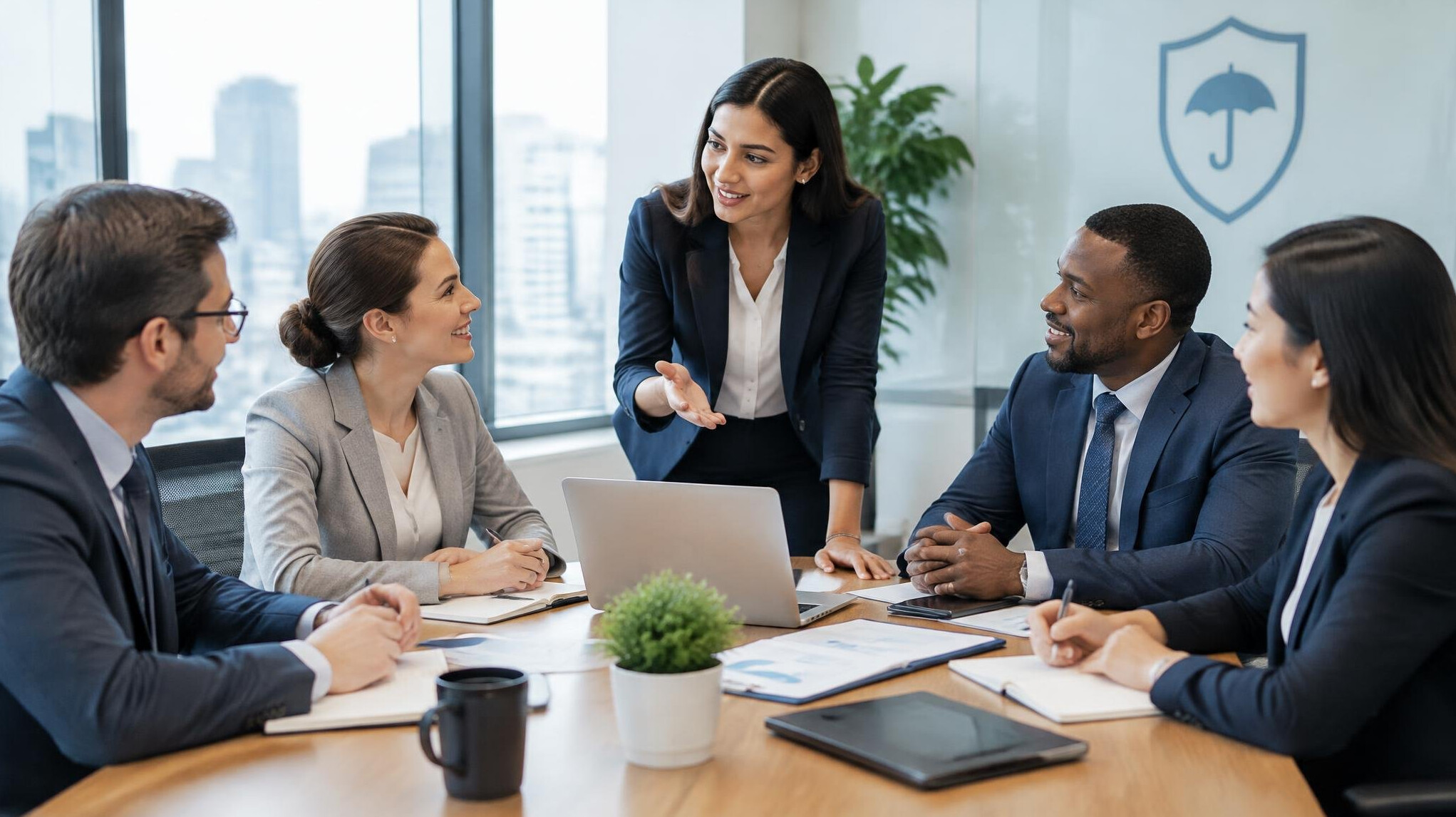 team discussion in conference room